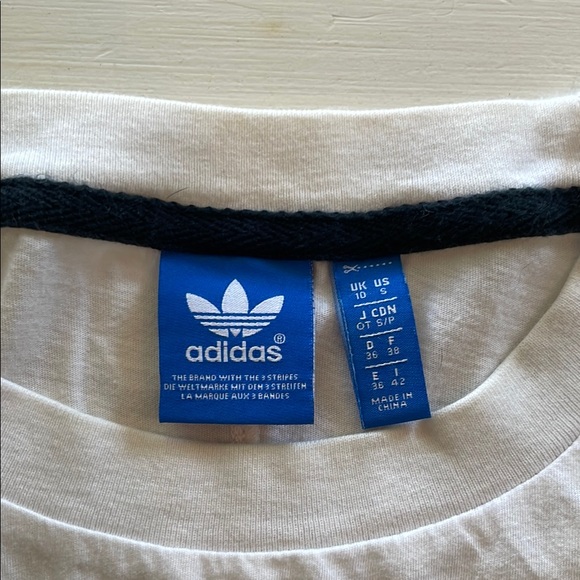 Adidas White Tee with Green and Purple Logo - Picture 2 of 4
